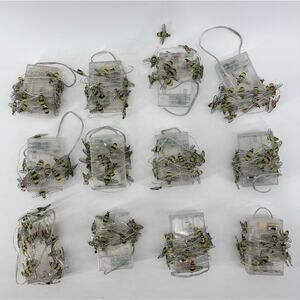 Mainstays Honey Bee Lot of 12 Yellow String Light Battery Operated